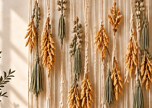 Meadow Veil close-up of cotton knots and wheat