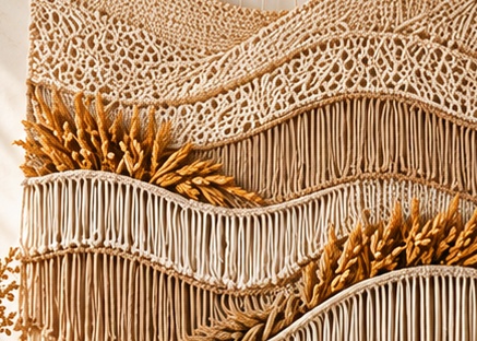 Dune Layers close-up of cotton knots and wheat